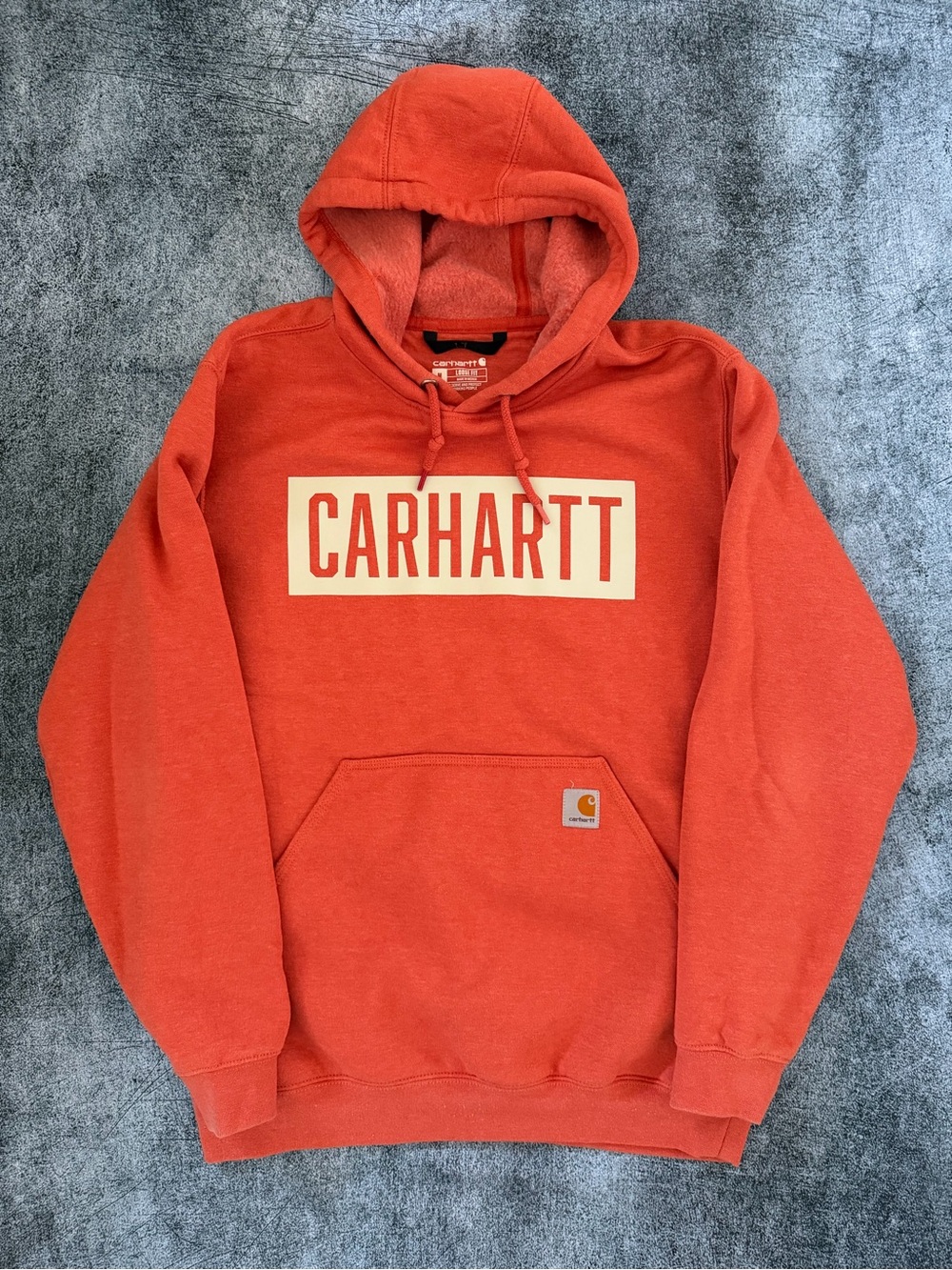 Carhartt Loose Fit Midweight Logo Graphic Hoodie Orange Light